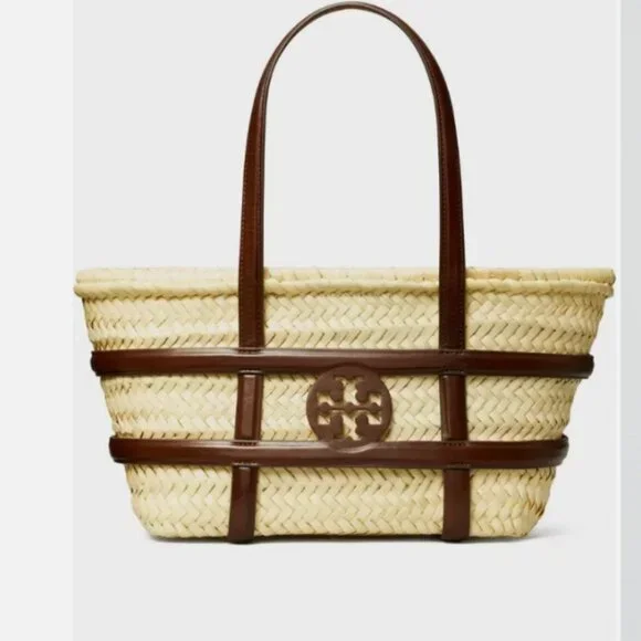 Tory Burch Ella Raffia Straw Basket Tote MSRP$395 Holiday Vacation Sensation ! - Picture 11 of 12